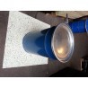 60 liter Metalen vat blauw met deksel