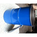60 liter Metalen vat UNS blauw met deksel 